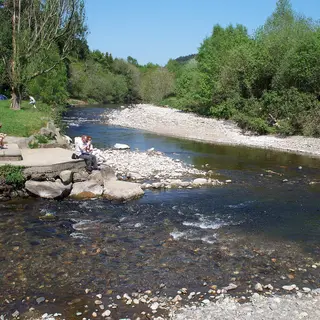 The clear shallow water at the Meeting of the Waters in the Vale of Avoca