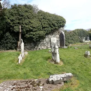 The ruined church and old graveyard on the Hill of Faughart