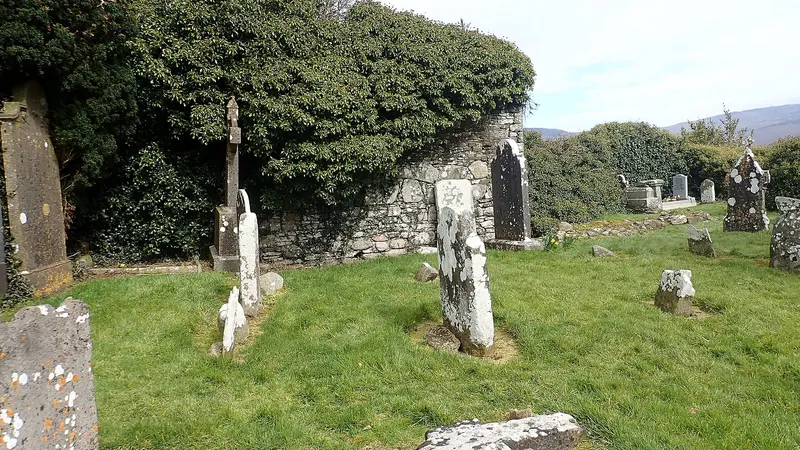The ruined church and old graveyard on the Hill of Faughart
