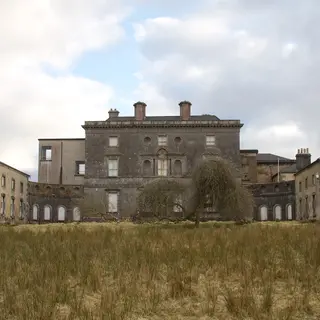 Hazelwood House across the long grass of the Hazelwood demesne
