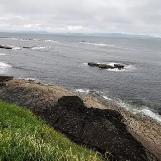 Flat rock ledges along the shore of Mullaghmore Head